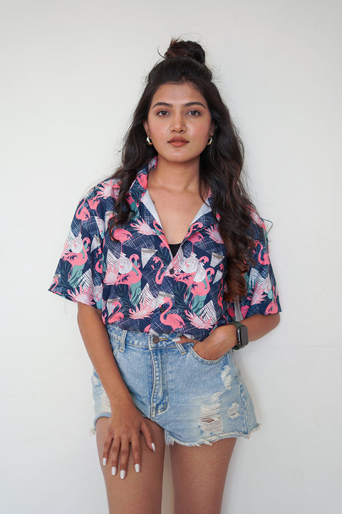 Blue flamingo Couple shirt