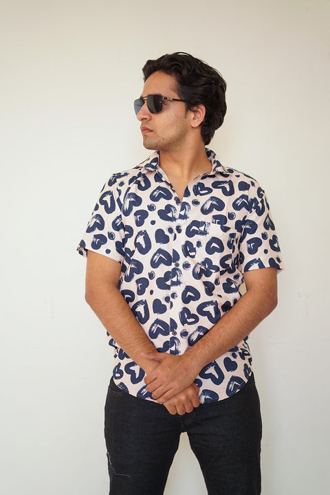 Heart navy Couple shirt