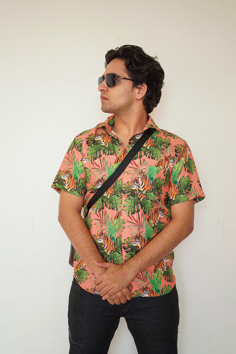 Tropical tiger Couple shirt