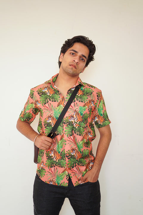 Tropical tiger Couple shirt