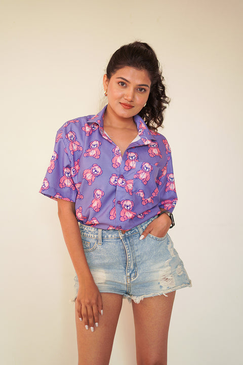 Purple teddy Couple shirt