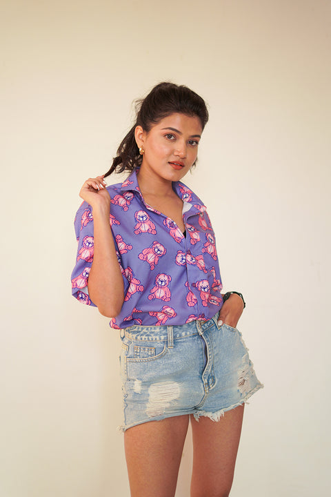 Purple teddy Couple shirt