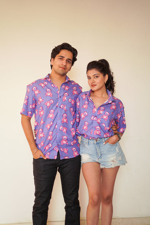 Purple teddy Couple shirt