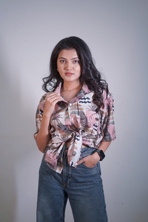 Abstract leaf Couple shirt