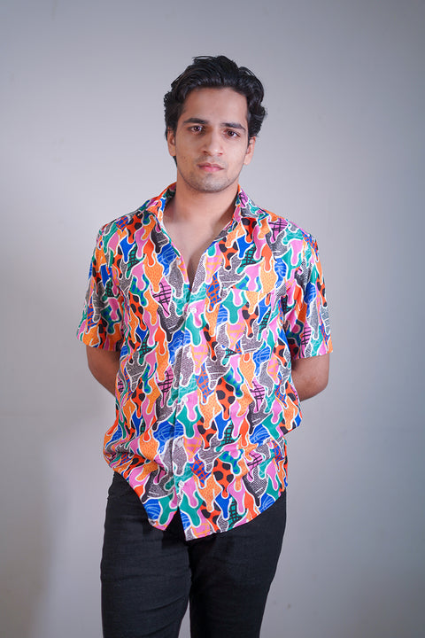 Multi colour camo Couple shirt