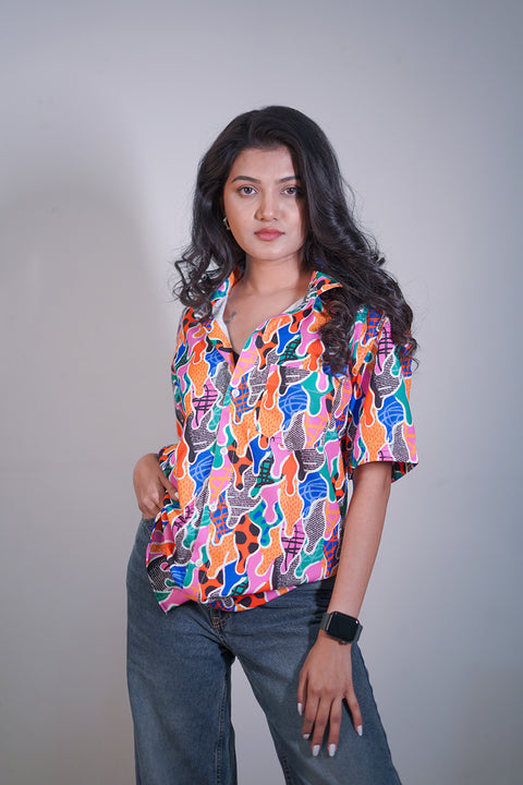 Quirky Printed Unisex Couple Shirt