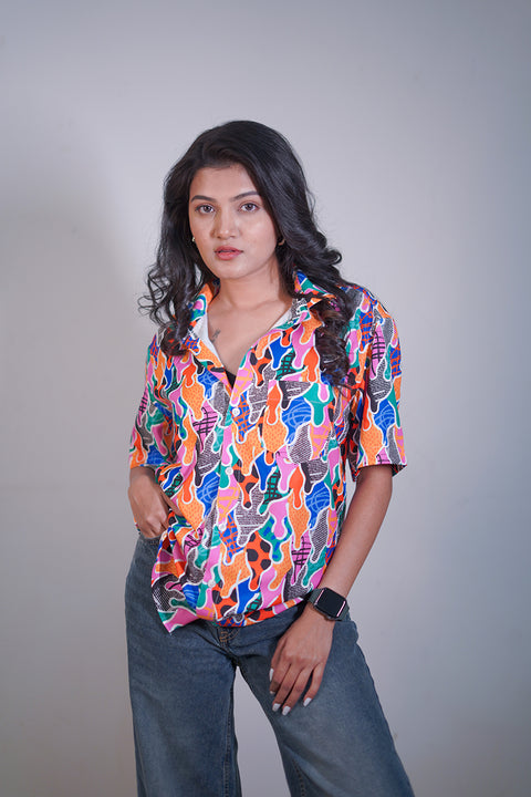 Multi colour camo Couple shirt