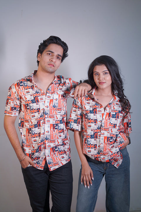 London Travel Couple shirt