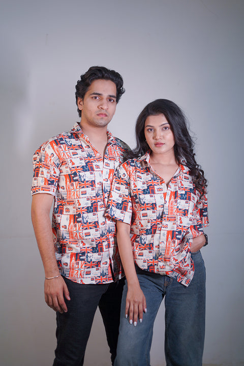 London Travel Couple shirt