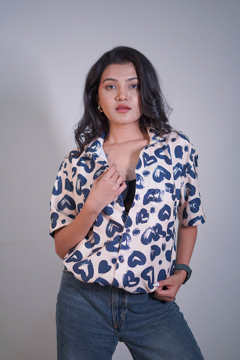 Heart navy Couple shirt