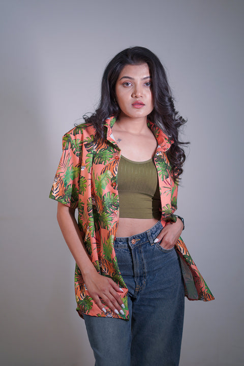 Tropical tiger Couple shirt