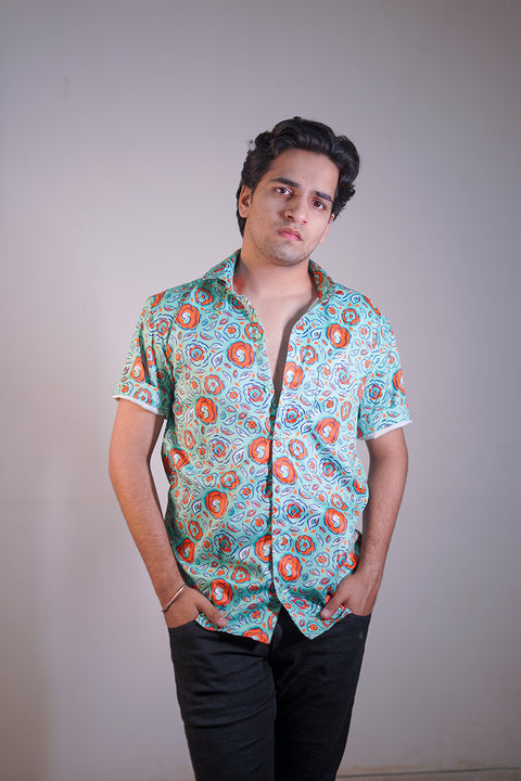 Mint & orange Couple shirt