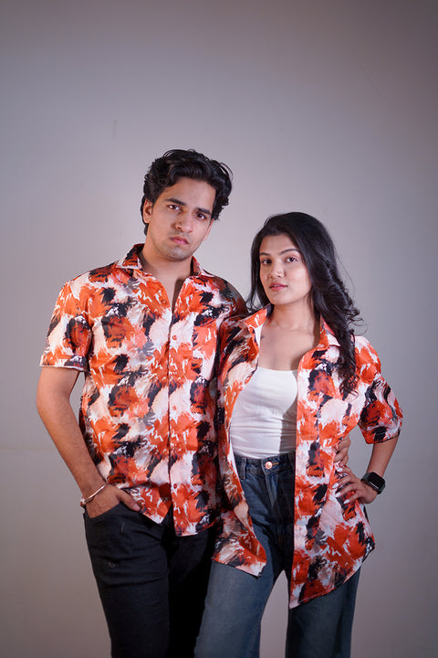 patchy abstract Couple shirt