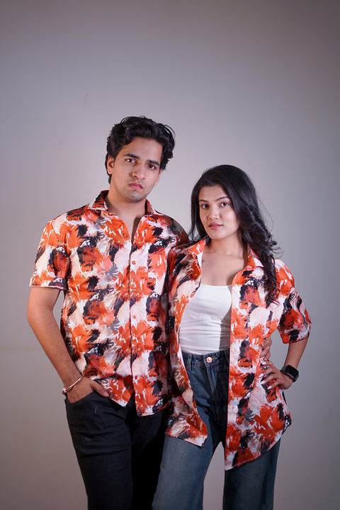 patchy abstract Couple shirt