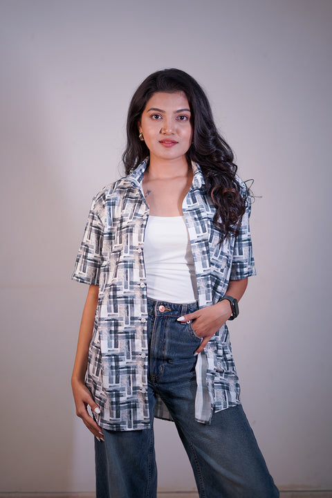 Sober blue Couple shirt