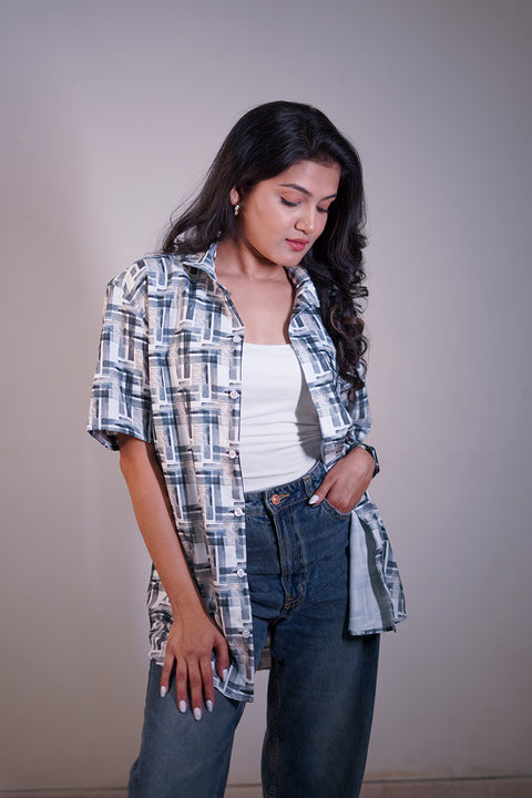 Sober blue Couple shirt