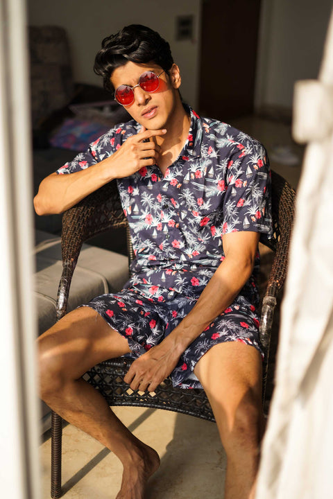 Black Palm Couple Shirts