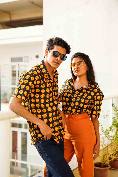 Melting Emoticons Couple Shirts