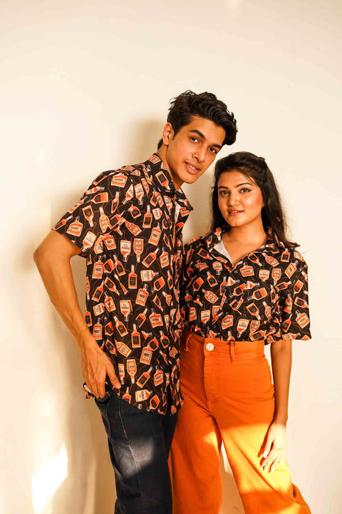 Whiskey Bottle Couple shirt