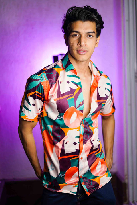 Tropic Abstract Couple Shirts