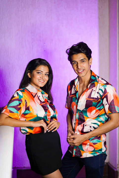 Tropic Abstract Couple Shirts